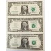 UNITED STATES OF AMERICA 2003 . ONE 1 DOLLAR BANKNOTES . STAR NOTE . ERROR . LESS INK . CONSEC TRIO